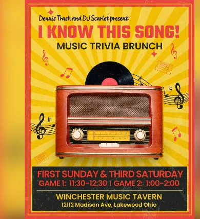 I KNOW THAT SONG (MUSIC TRIVIA) BRUNCH