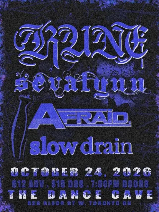Sevalynn Fall Tour 2026 Toronto - Rune, Sevalynn, Afraid.,
