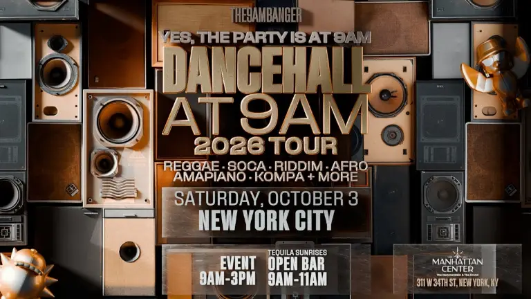 Event artwork: DANCEHALL at 9AM — Manhattan Center Hammerstein Ballroom — New York — 3 October 2026